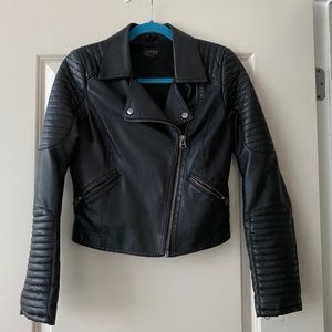Topshop Vegan Leather Biker Jacket